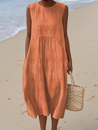 Hannah™ | Sleeveless Floral Midi Dress