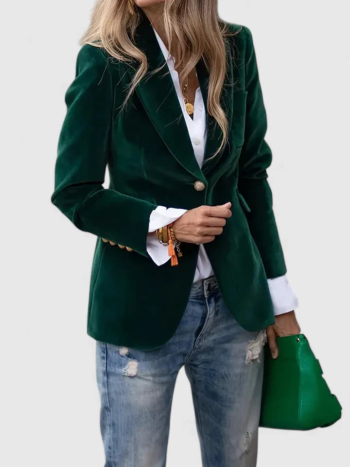 Lucienne™ | Statement Velvet Blazer