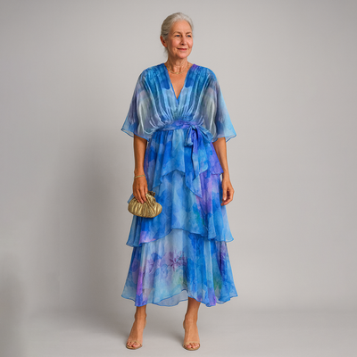 Aurora™ | Flowing Watercolor Maxi Dress
