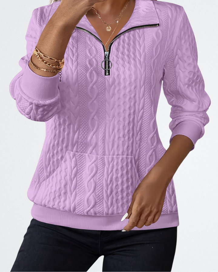 Sapphire™ | Textured Zip-Up Sweater