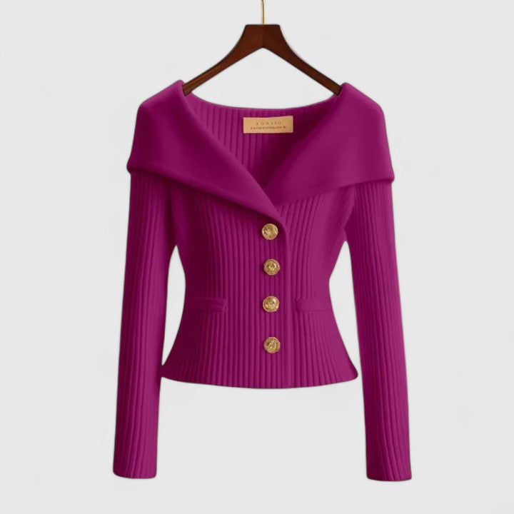 Ceryn™ | Ribbed Button-Down Blazer