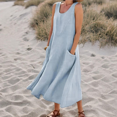 Morgan™ | Sleeveless Flowy Pocket Dress