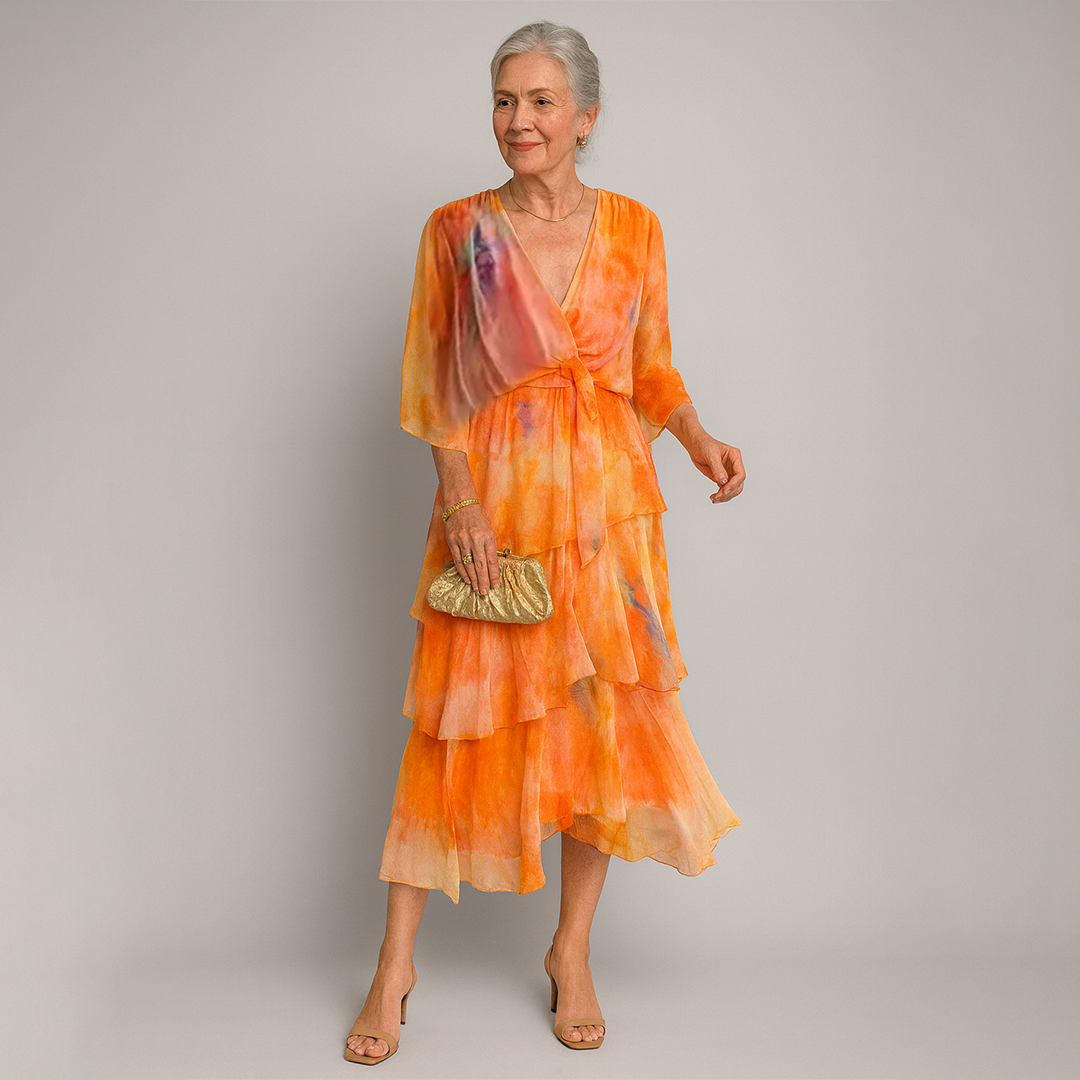Aurora™ | Flowing Watercolor Maxi Dress