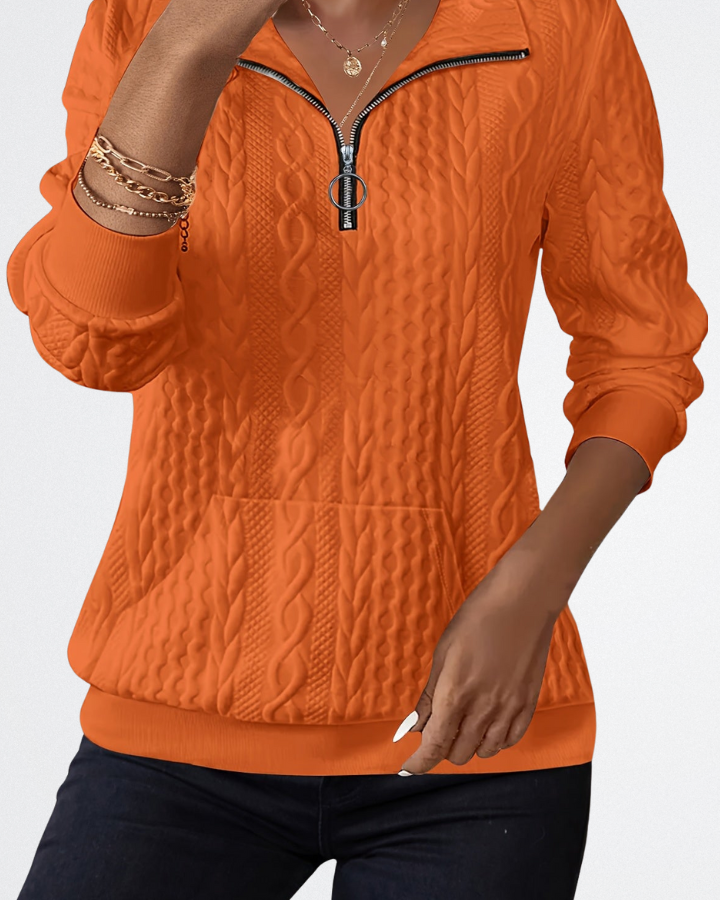 Sapphire™ | Textured Zip-Up Sweater