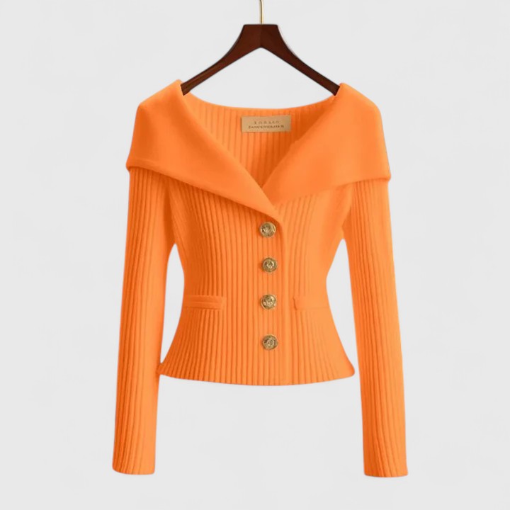 Ceryn™ | Ribbed Button-Down Blazer