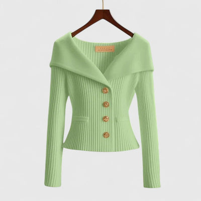 Ceryn™ | Ribbed Button-Down Blazer