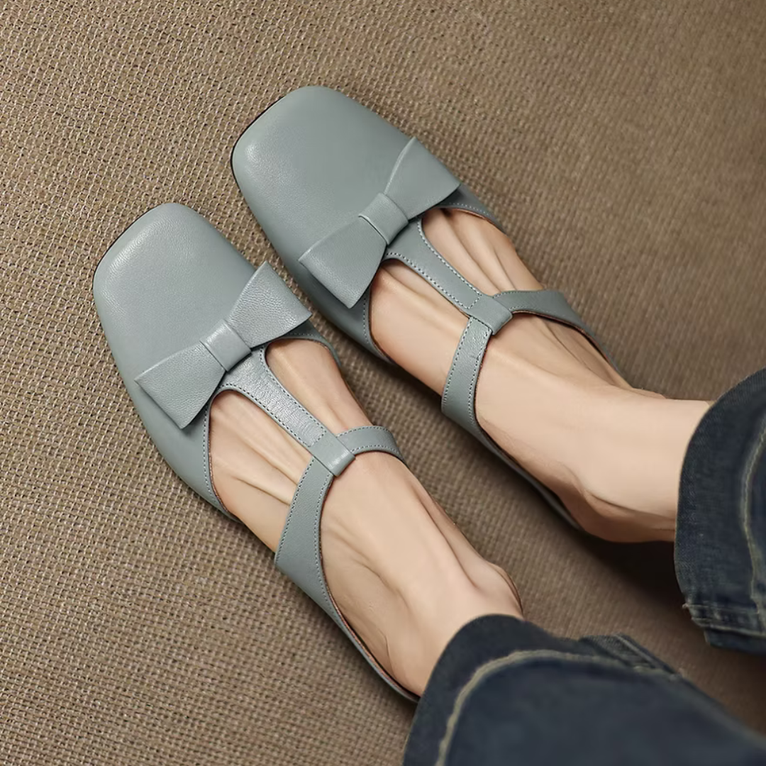 Kailyn™ | Bowknot Slip-On T-Strap Flats