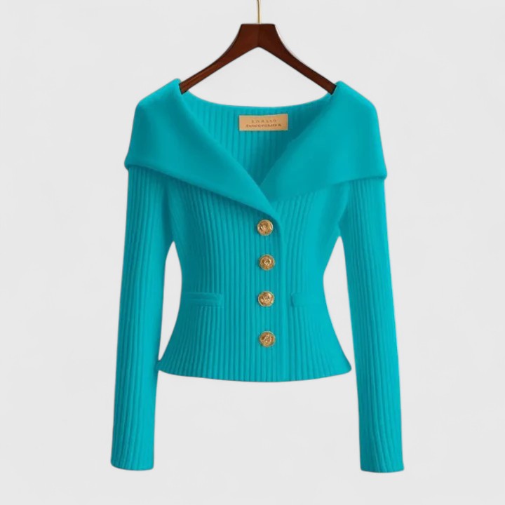 Ceryn™ | Ribbed Button-Down Blazer