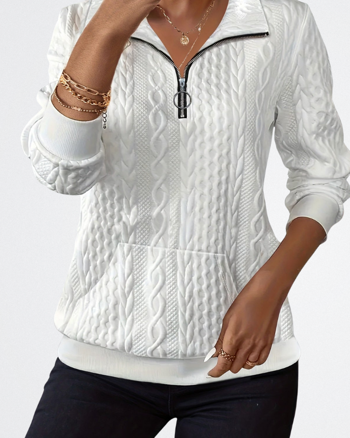 Sapphire™ | Textured Zip-Up Sweater