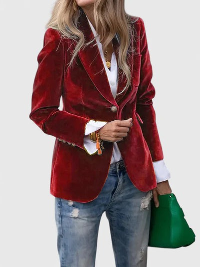 Lucienne™ | Statement Velvet Blazer
