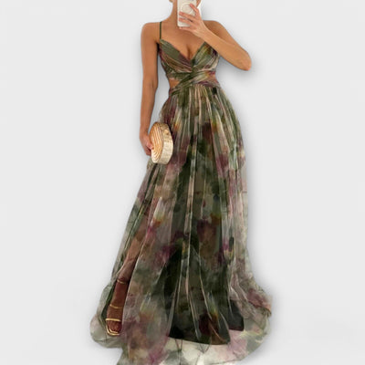 Annai | Mesh Printed Maxi Dress