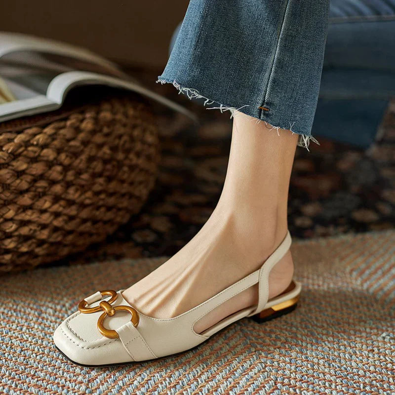 Alarice™ | Classic Slingback Square-Toe Flats