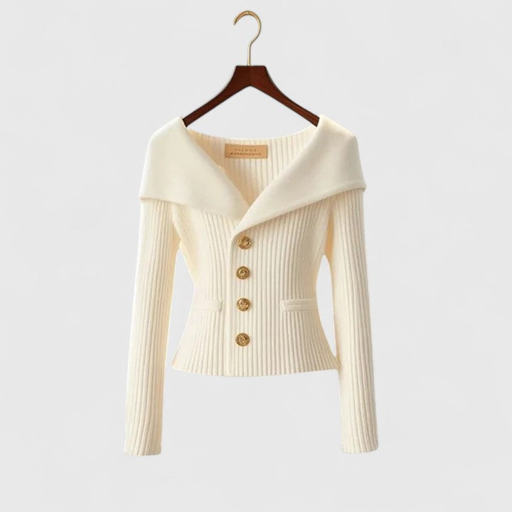 Ceryn™ | Ribbed Button-Down Blazer