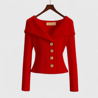 Ceryn™ | Ribbed Button-Down Blazer