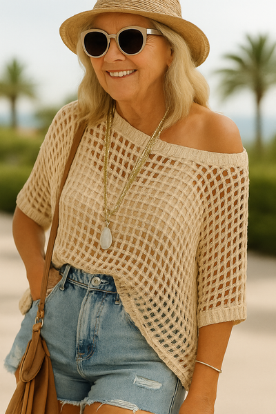 Naelle™ | Open-Knit Top