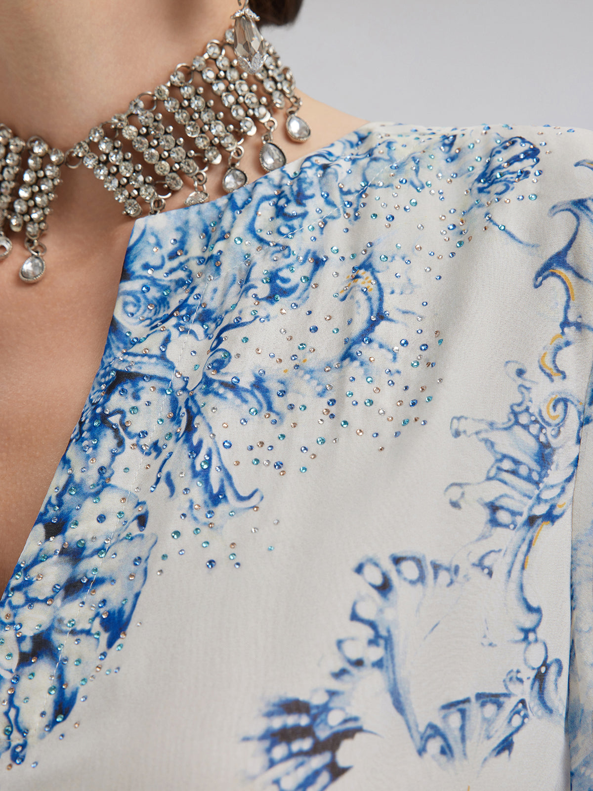 Willa™ | Silk Italian Floral Printed V-Neckline Dress