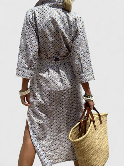 Amarise™ | Striped Belted Shirt Dress