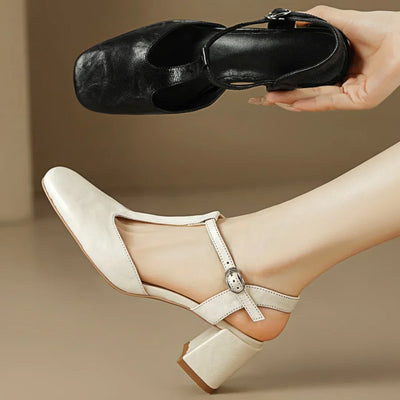 Coralie™ | Refined T-Strap Heels