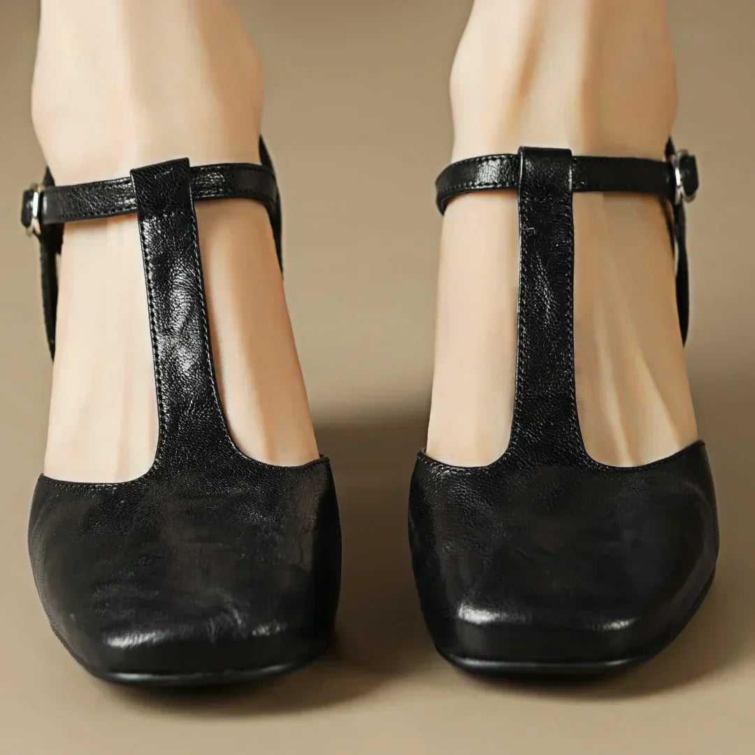 Coralie™ | Refined T-Strap Heels