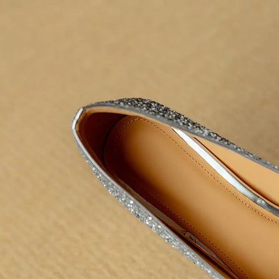 Lynelle™ | Glitter Pointed-Toe Block Heels