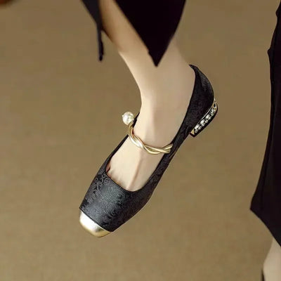 Clarinda™ | Pearl Accent Brocade Flats