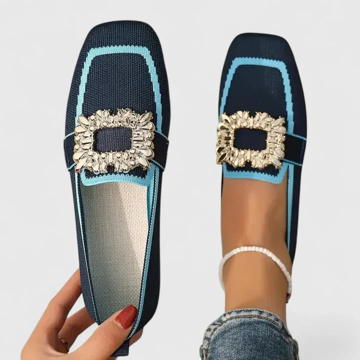 Zerina™ | Elegant Crystal Loafers