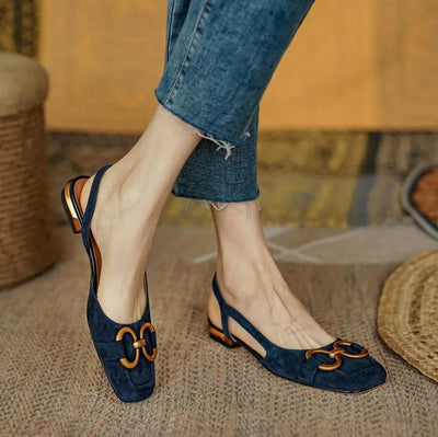Alarice™ | Classic Slingback Square-Toe Flats