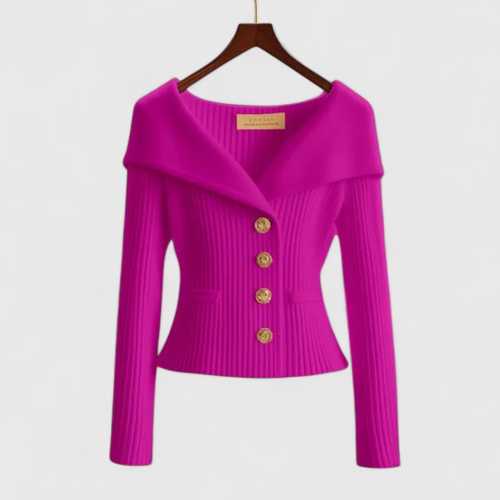 Ceryn™ | Ribbed Button-Down Blazer