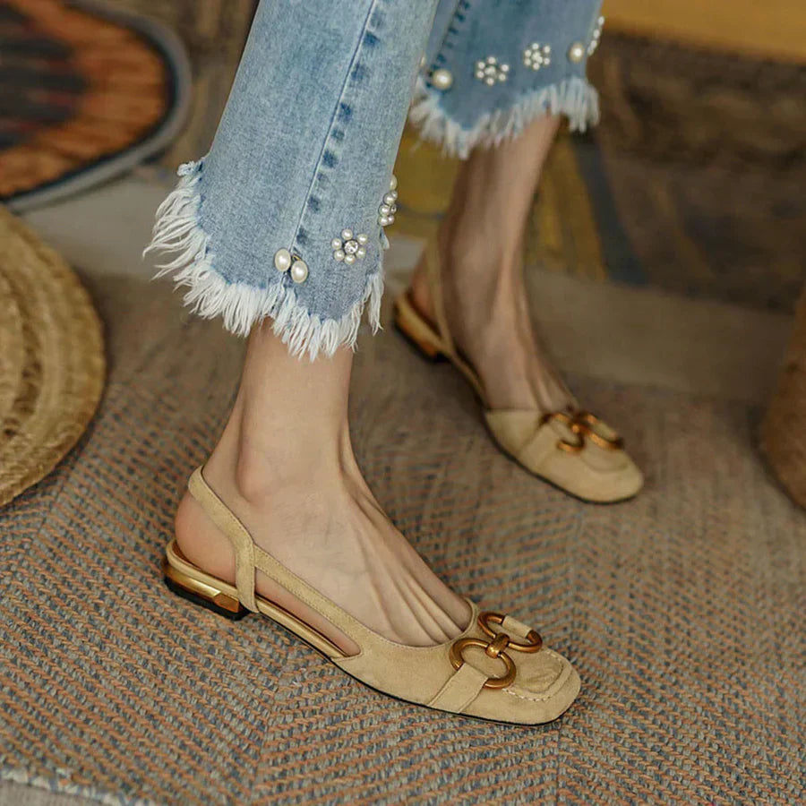 Alarice™ | Classic Slingback Square-Toe Flats