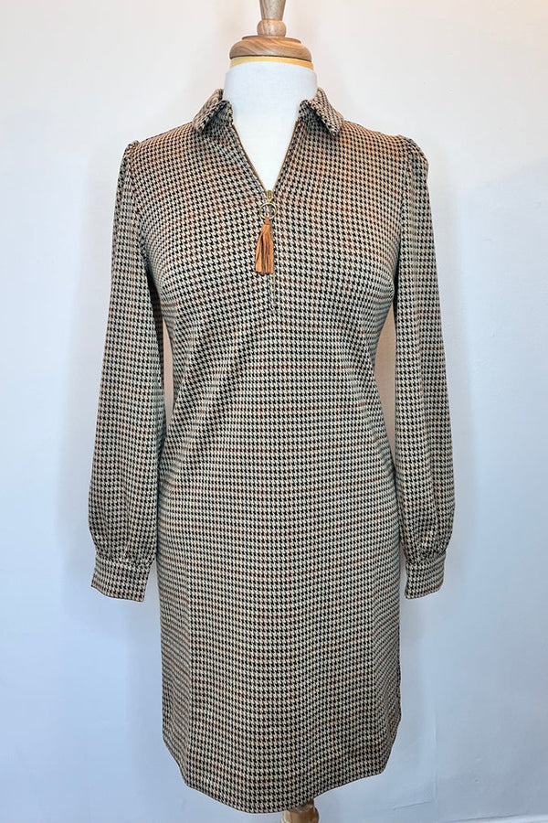 Odeline™ | Elegant Houndstooth Dress