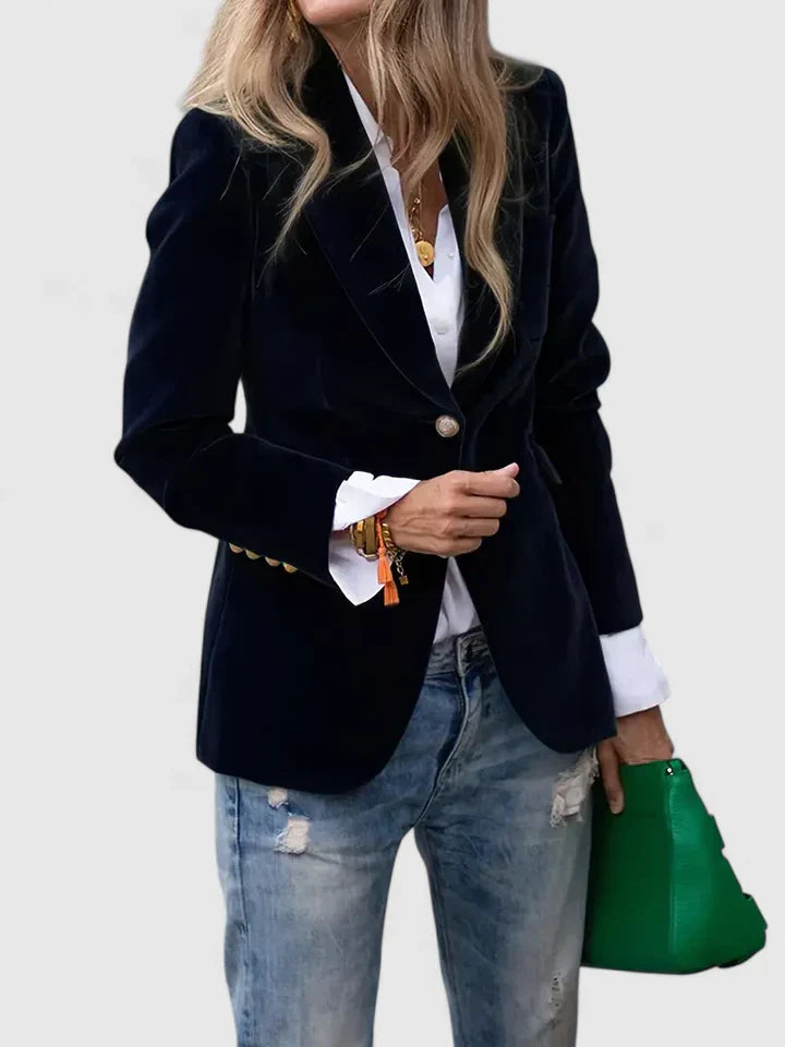 Lucienne™ | Statement Velvet Blazer