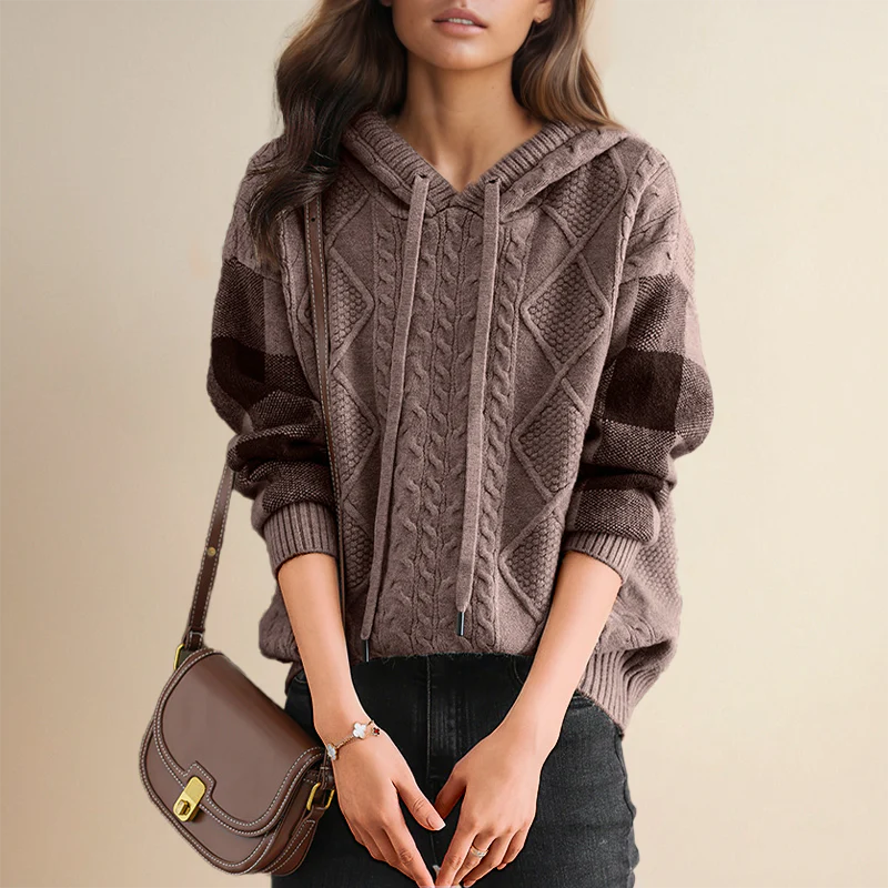 Portia™ | Jacquard Hooded Sweater