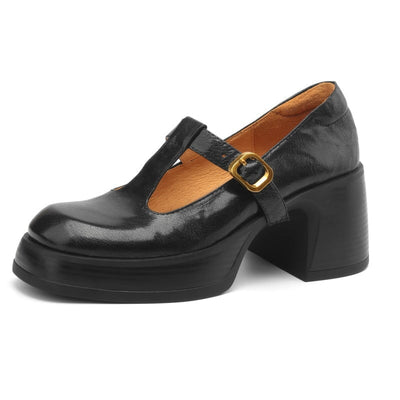Delyse™ | Retro Platform Buckle Shoes