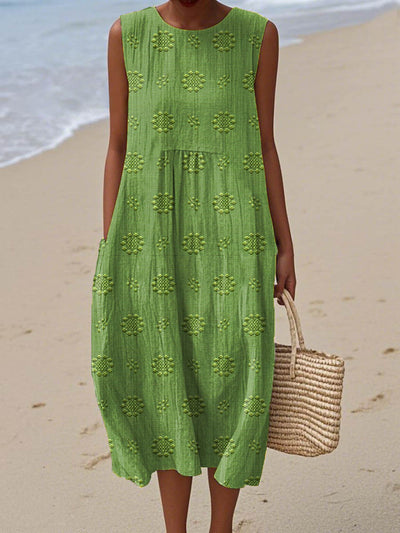 Hannah™ | Sleeveless Floral Midi Dress
