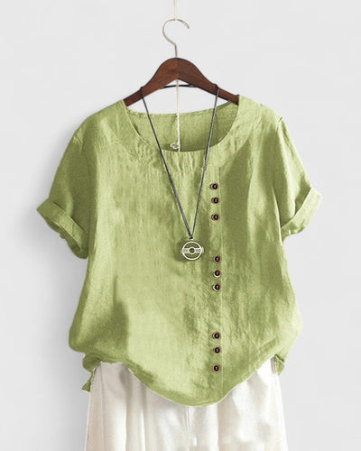 Elowen™ | Asymmetric Button Blouse