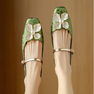 Dionne™ | Pearl Floral Strap Heels