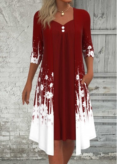 Corvella™ | Timeless Floral Charm Dress