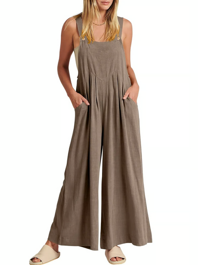 Evalise™ | Wide-Leg Sleeveless Relaxed Jumpsuit