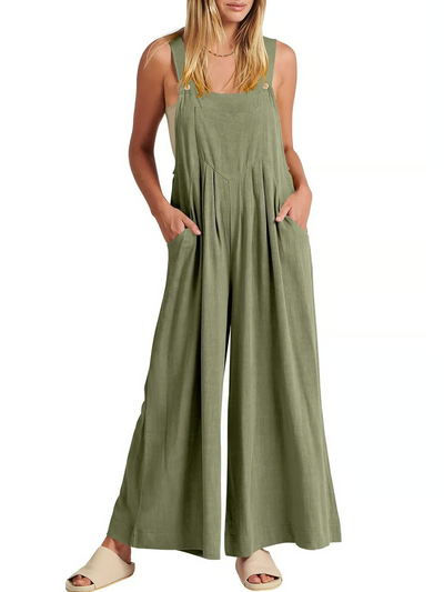 Evalise™ | Wide-Leg Sleeveless Relaxed Jumpsuit