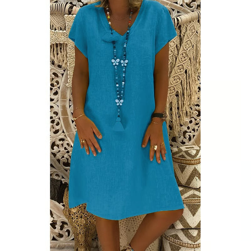 Selora™ | Casual V-Neck Mini Dress