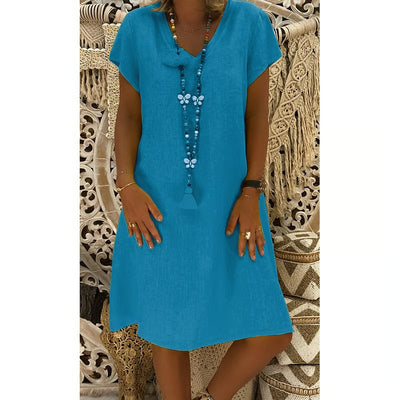 Selora™ | Casual V-Neck Mini Dress