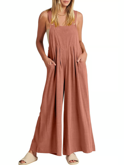 Evalise™ | Wide-Leg Sleeveless Relaxed Jumpsuit