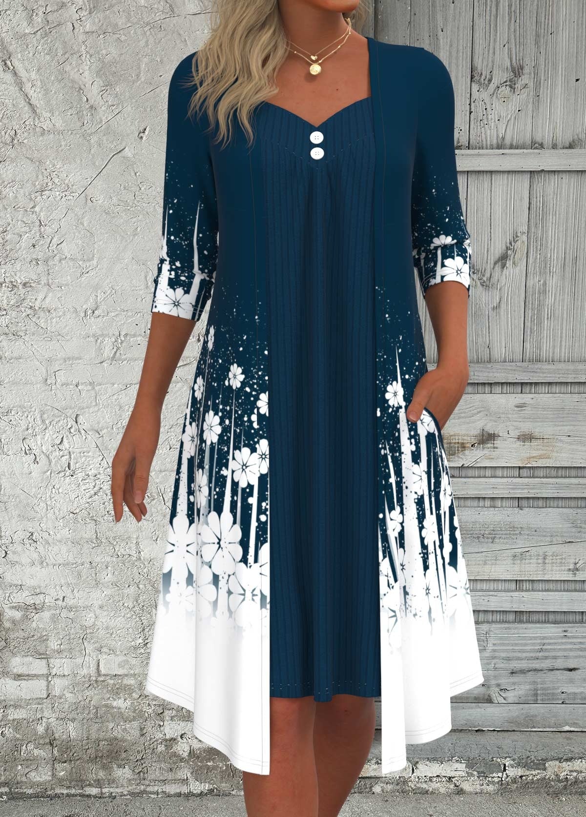 Corvella™ | Timeless Floral Charm Dress