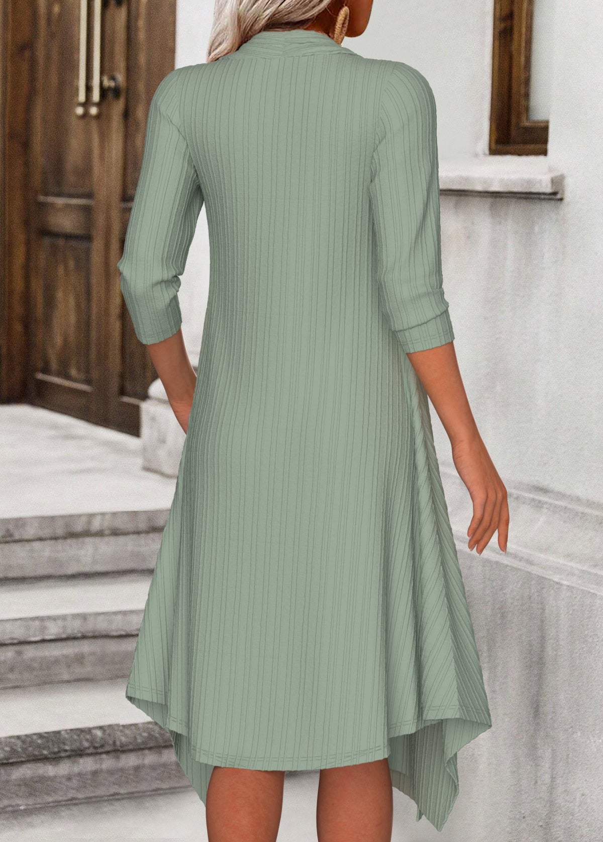 Serenelle™ | Floral Layered Cardigan Midi Dress