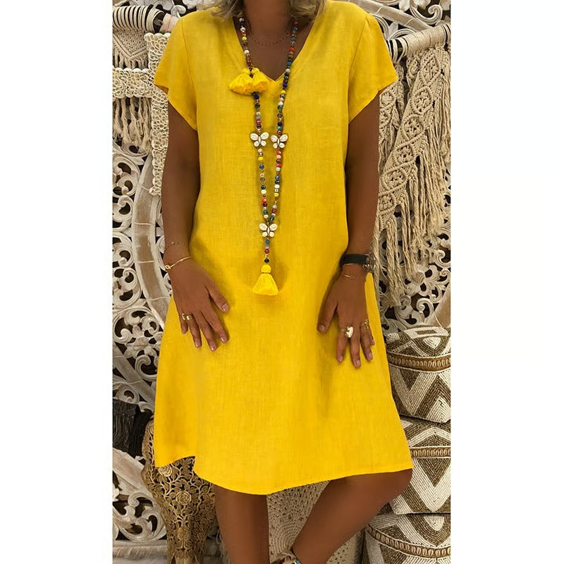 Selora™ | Casual V-Neck Mini Dress