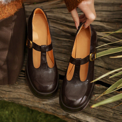 Delyse™ | Retro Platform Buckle Shoes