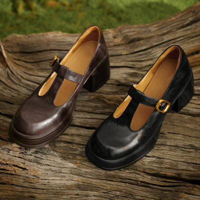 Delyse™ | Retro Platform Buckle Shoes