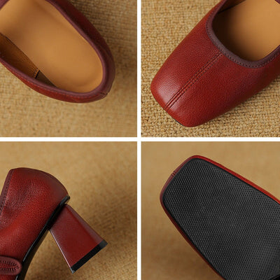 Claudine™ | Retro Buckle Block Heel Pumps